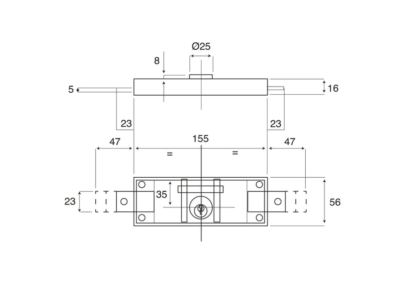 Double deadbolt central shutter lock