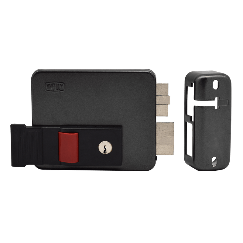 Electric lock with button for doors